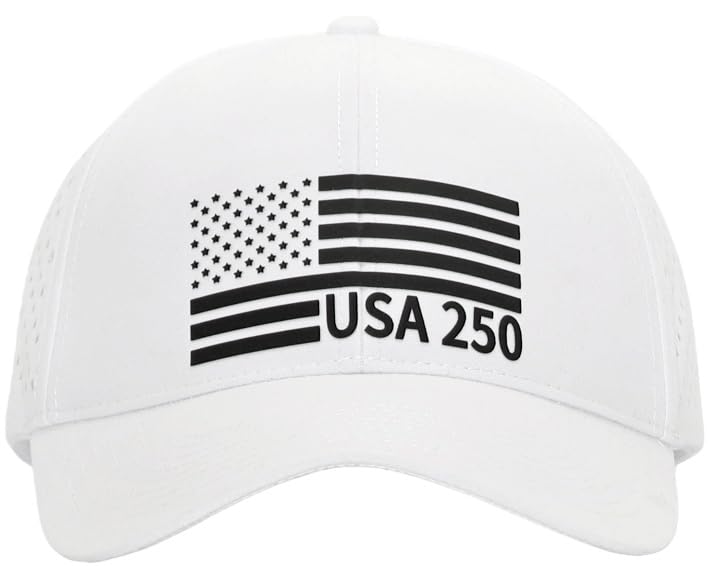 Image of 250th Anniversary USA Flag Hat, Laser Cut Breathable Mesh Patriotic Tactical Baseball Cap for Men Women, Fits OSFM&XXL Head