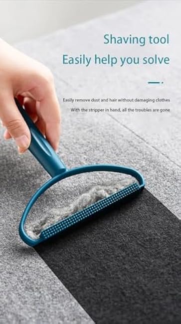 Generic Pet Hair Removal Tool, 2-Sided with Shave and Smooth Surfaces, Large Size, Pet Cleaning Brush for Furniture (Rock Blue)-U2sMoTM1