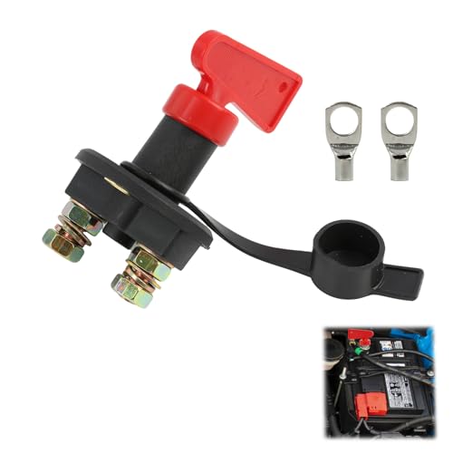 Interruptor de Desconexión de Batería 12V 150A, Interruptor de Apagado de Batería, Aislador con Llaves para Coche, Barco y Camión, Switch de Emergencia Resistente a Altas Temperaturas y Durader