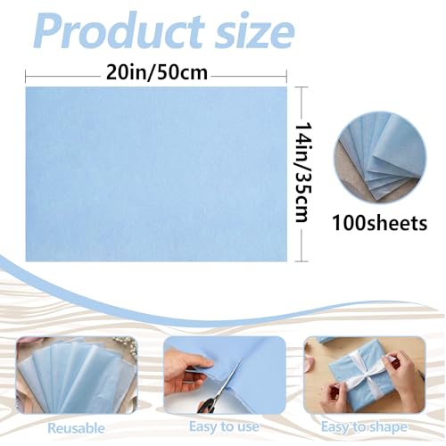 Image of Bobobag 100 Sheets Grey Blue Tissue Paper, 20 inch x 14 inch Tissue Paper for Gift Bags, Bulk Gift Wrapping Tissue for DIY Crafts, Birthday, Christmas and Holiday Decor