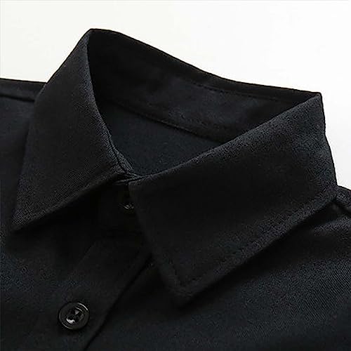 Toddler Boys Formal Buttons Shirts Long Sleeve High Neck Open Front Plain Shirts Tops Fall Casual Comfy Soft Blouse3