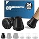shinfly Stuhlbeinkappen Rund 24 Stück (14-20mm), Schutzkappen für Stuhlbeine, Silikon Stuhlbeinschoner für Stühle & Bodenschutz, Filzgleiter für Schräge Stuhlbeine, Geräuscharm【Schwarz】