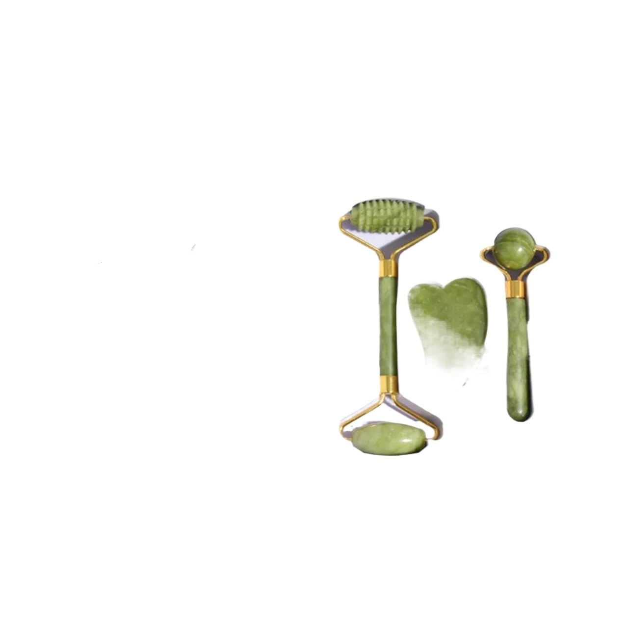 Natürliche Jade-Roller, Massagegerät, Gesicht, Körper, Rücken, Fuß, Massagerolle, Lifting, Anti-Falten, doppelendig, Gua Sha, Stil L