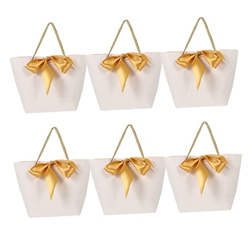 Cabilock Versatile 6 Pack Shopping Paper Bag for Grocery Retail Travel Storage Vibrant