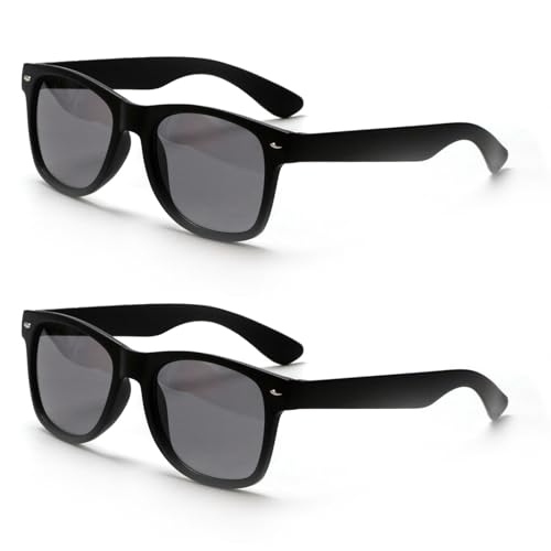 VANANA Classic Retro Sunglasses Vintage Black Square Frame for Men Women Outdoor Fishing Driving Climbing Unisex (Black Matte Frame-Grey Lens, Pack of 1 Pair)