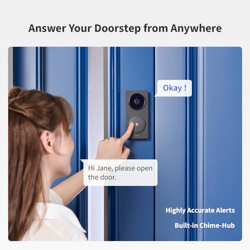 Aqara Smart Doorbell Camera G410 with Chime, 2K, HomeKit Secure Video, 2-Way Audio, Built-in Matter Hub, Wireless/Wired, Supports Apple Home, Alexa, Google, Home Assistant, 2.4G/5GHz Wi-Fi, Black - Image 4