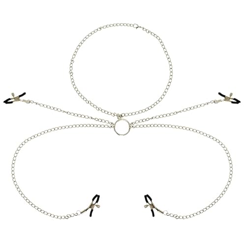 OHMAMA FETISH 4 PINZAS PEZONES CON COLLAR DE CADENAS