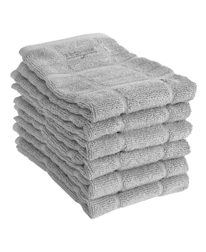 Paño de cocina All-Clad de algodón gris, pack de 6 para evitar manchas y humedad 2