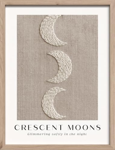 Toile murale croissant de lune inspiration nature et douceur