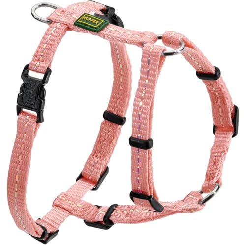 HUNTER TRIPOLI Hundegeschirr, kleine Hunde, Nylon, reflektierend, robust, XS-S, hellrosa
