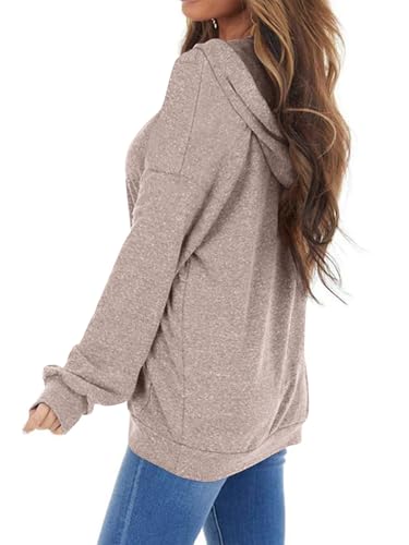 PGANDS Women's Long Sleeve Drawstring Hoodies Sweatshirt Casual Loose Lightweight Pullover Tops with Pocket - Image 3