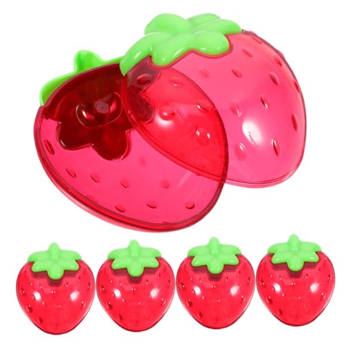 PRETYZOOM 1 Juego Caja De Dulces De Fresa Decoraciones De Fresa Cajas De Dulces De Fresa Decoración De La De Fresa Decoración Colgante De Fresa El Plastico Rojo 5 Piezas