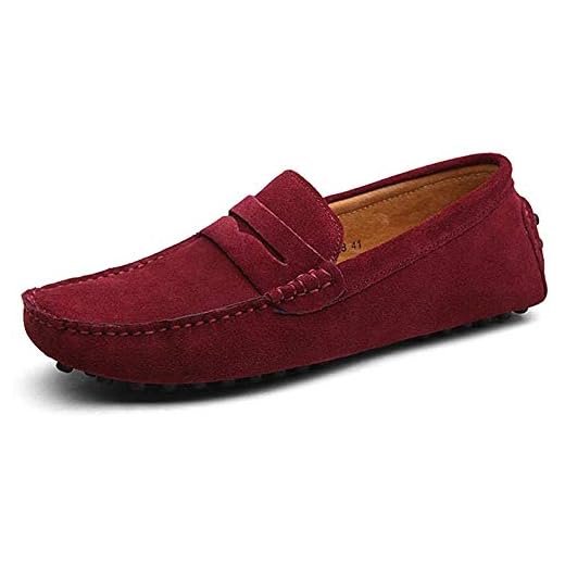 AiZnoY Einzigartiger Stil Halskette Choker Halskette Halsband Für Damen Mädchen Rotwein 6 Herren Klassische Bootsschuhe Echtes Leder Loafers Casual Sport Business Flache Slipper Fashion Slip On Klassische Wanderschuhe-Rotwein_42