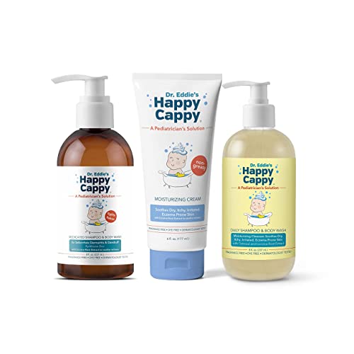 Happy Cappy Sensitive Skin Bundle | Manage Cradle Cap, Seborrheic Dermatitis, Dandruff, and Dry, Itchy, Sensitive Eczema Prone Skin for All Agesâ€¦