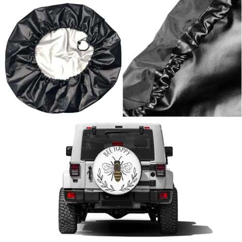 Image of Bee Spare Tire Cover Dust-Proof Wheel Tire Cover Fit Trailer, RV, SUV and Many Vehicle 17 Inch