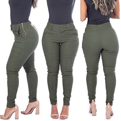 Calça feminina com cinto