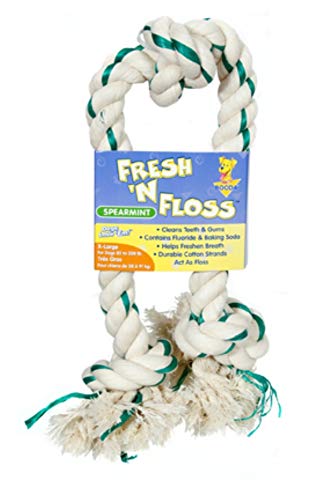 Booda Fresh N Floss 3 Knot Tug Rope Dog Toy, X-Large, Spearmint #TOP4