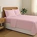 SLEEP-NEST 4 Piece Sheet Set California Queen - 600 TC Premium Breathable 100% Cotton - Elastic All Around - Fits Mattress Upto 16 Inch, Deep Pocket, Extra Soft, Fit Easy, Baby Pink