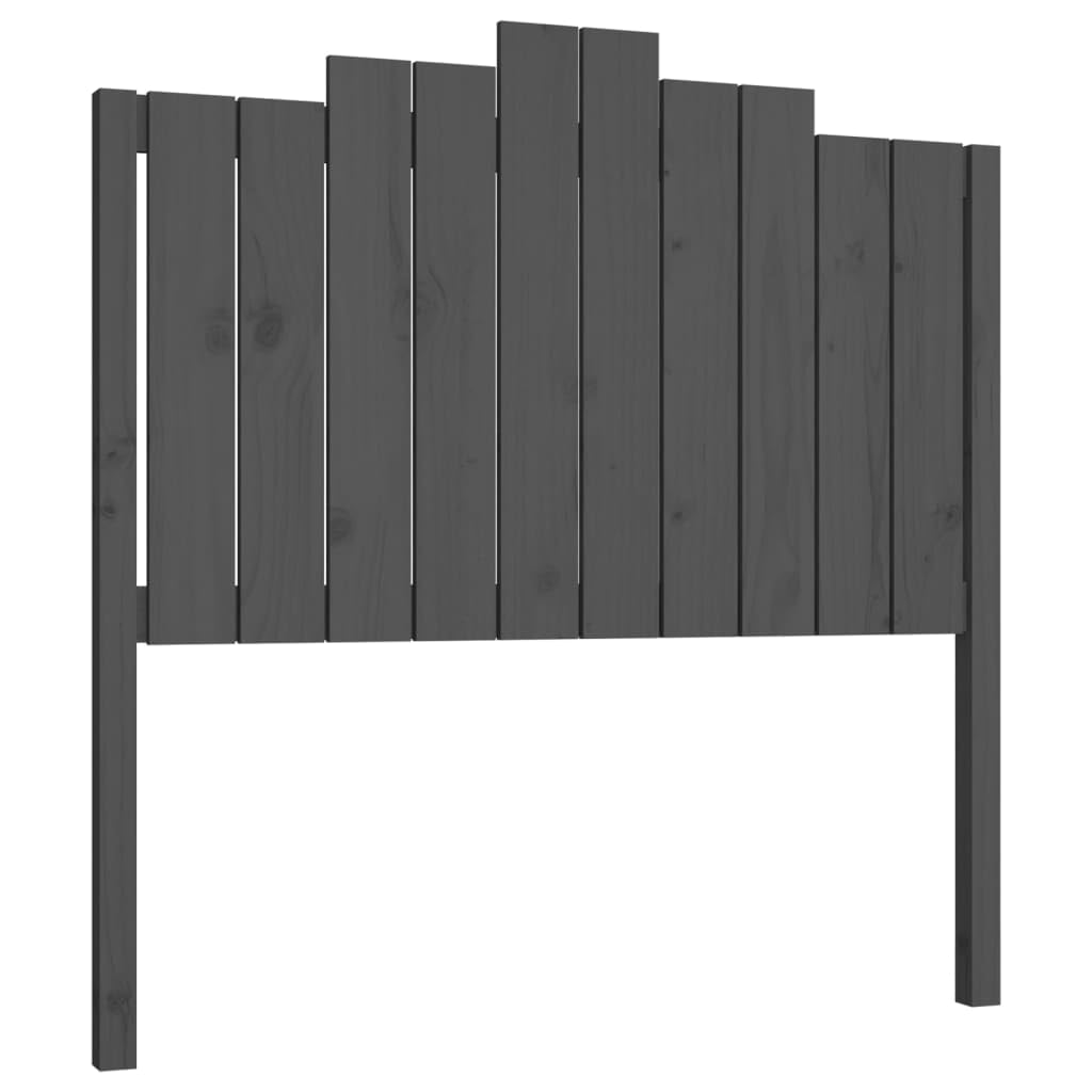 Testiera grigia in legno di pino massiccio, 106 x 4 x 110 cm, design rustico, per telaio letto, comoda headboard only, montaggio a parete, cabeceras de cama