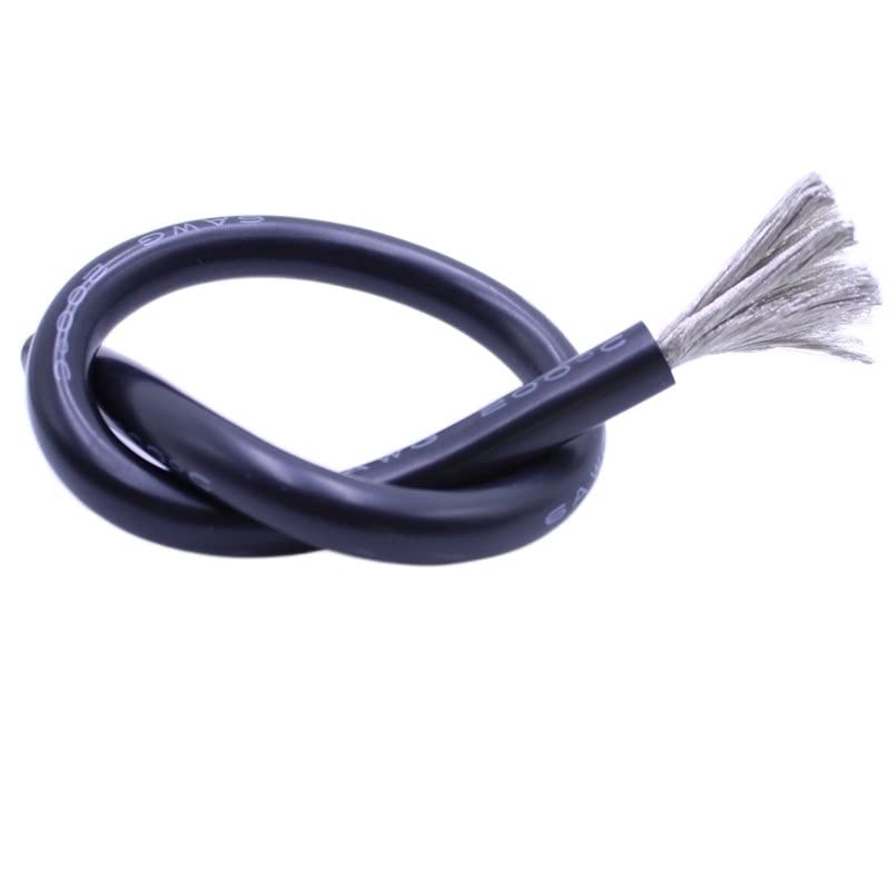 5M/pc Soft Silicone Wire Heat-Resistant Cable Wiring 14AWG 15AWG 16AWG 18AWG 20AWG 22AWG 24AWG 26AWG 17AWG Connector Wire (Color : Black, Size : 26AWG)