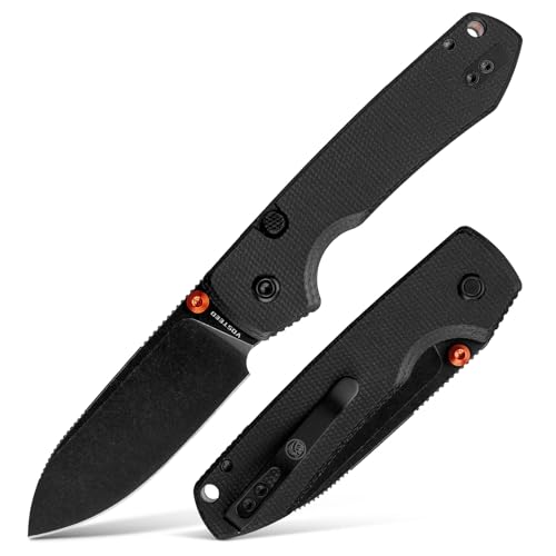 Image of Vosteed Raccoon2.0 EDC Folding Pocket knife with Clip - Top Liner Lock Knife with 3.25 inch Sandvik 14C28N Steel Blade - Micarta Handle for Camping, Hiking - A2902
