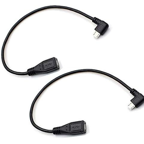 Micro USB Left Angle,Micro USB Extension Cable, 90 Degree Micro-B Male to Female Extension Cable, Data Transferring Cable Suitable for Samsung, HTC, Huawefti, Driving Recorder,Sony and More-2pack Cover