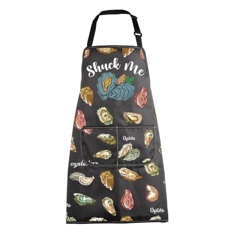 MBMSO Oyster Shucking Apron Shuck Me Oyster Apron Oyster Lover Gifts Oyster Roast Apron Chef Apron Oyster Apron with Pockets (Oyster Apron-b) Cover