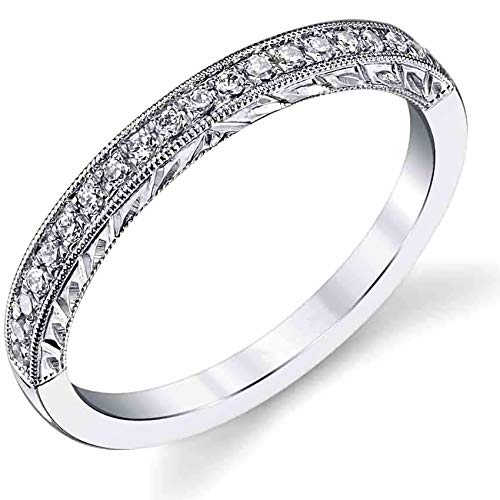 Wedding bands for women 10K/14K/18K wedding bands 4 style Platinum Plated Silver womens wedding rings