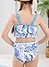 blibean Tween Girls Swimsuits Kids Two Piece Bikini Sets Teen Girl Summer Fashion Boho Hawaii Swim Bathing Suits Floral Ruffled Beach Swimwear Sets Traje Baño Niñas Size 6-7 Year Old Light Blue
