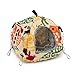 Wontee Bird Plush Hammock Parrot Hanging Snuggle Cave Happy Hut Tent for Parakeet Cockatiel Conure Lovebird Budgie Hamster Gerbil Rat Chinchilla Squirrel Cage (S, Beige Pattern)