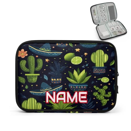 RPWOBBYQ Custom Travel Electronic Organizer Large, Mexican Fiesta Cactus