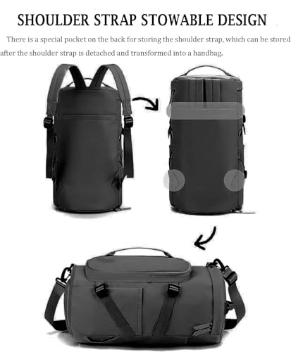 Image of 28L Polyester Gym Duffel Shoulder Bag for Women Men for Sports, Waterproof Dufflebag with Shoe and Wet Clothes Compartments Travel Backpack Workout Carry On Weekender Colour-Grey (Grey)