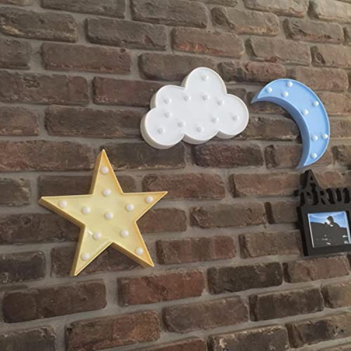 Stars, Moon and Clouds Night Light, Yellow Stars, Blue Moon, White Clouds - Image 7
