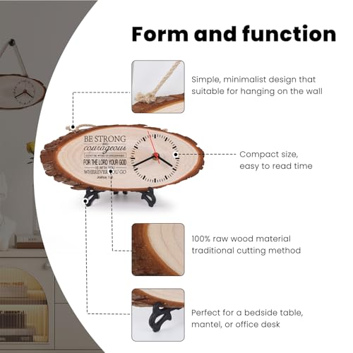 Ljztyx Christian Gifts,Wooden Clock,Desktop Clock,Wooden Silent Wall Clock,Religious Gifts Inspirational Gifts Bible Verse Gifts Birthday Gifts thumb #1