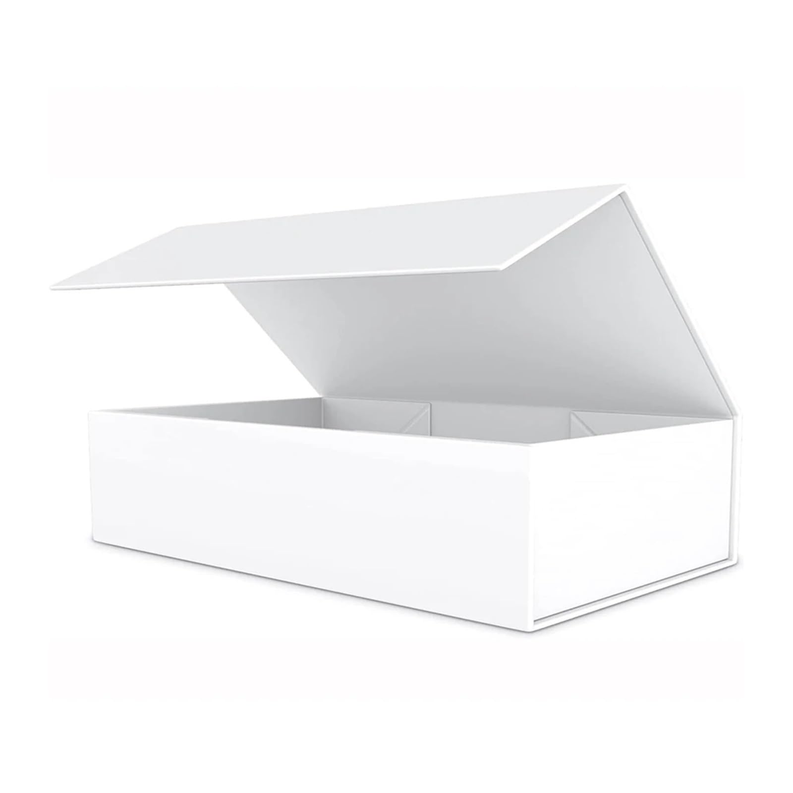 Confezione regalo con coperchio, scatola rettangolare pieghevole con chiusura magnetica, per proposta di matrimonio (bianco, 26,5 x 18 x 7,5 cm, 4 pezzi)