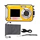 Digitalkamera, Wasserdicht, 10 Fuß, Zwei Bildschirme, 16-facher Digitalzoom, Full HD, 2,7 K, 48 MP, Zum Schwimmen, Tauchen, Surfen, Fluss, Bach, Ozean, Landschaft, Wasserpark, Fotografie(Gelb)