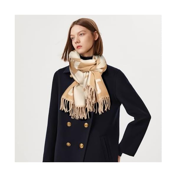 Relang Scarfs for Women Pashmina Silky Shawl Wrap for Evening Dressing Blanket Open Front Poncho Cape - Image 4