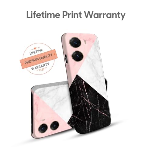 Image of COLORflow Polycarbonate Back Cover Compatible with Vivo V29E 5G | Beautiful Black White Pink Marble | Designer Printed Hard CASE Bumper Back Cover Compatible with Vivo V29E 5G