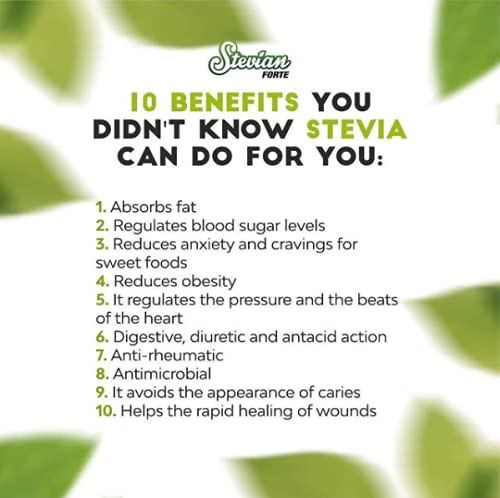 Stevian Forte , 40 Powdered Packets, Safe For Diabetics, No Glycemic Impact, Zero Calorie, Gluten Free, Sugar Substitute Alternative, Keto And Paleo Friendly, No Bitterness, Healthy Way #TOP7