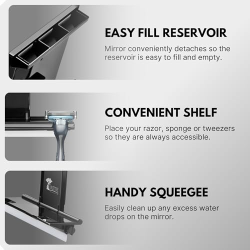ToiletTree Products Tall Fog-Free Shower Mirror with Squeegee