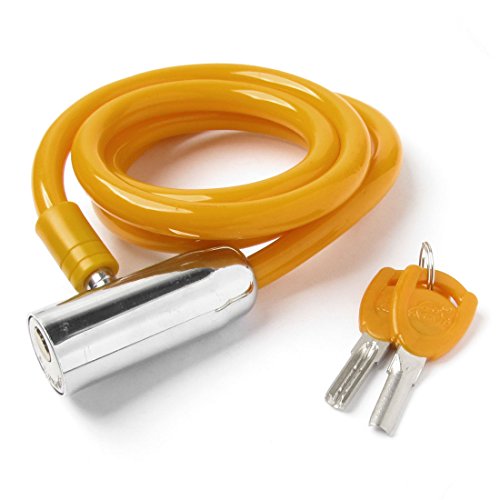 Aexit Motorcycle Bicycle Bike Locks Orange Steel Wire Inside Cable Lock w U-Locks 2 Keys