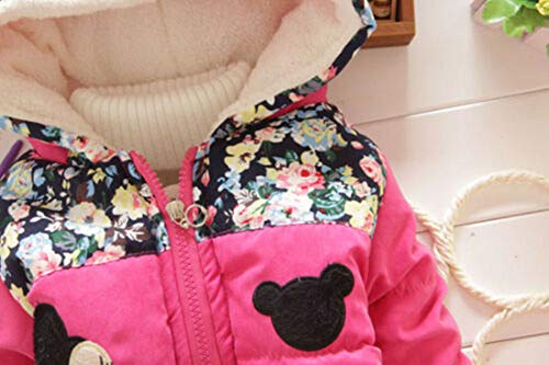 New Girls Baby Toddler Winter Warm Minnie Hooded Cartoon Coat Jacket Clothes (Rose, 18-24 Months) #TOP2