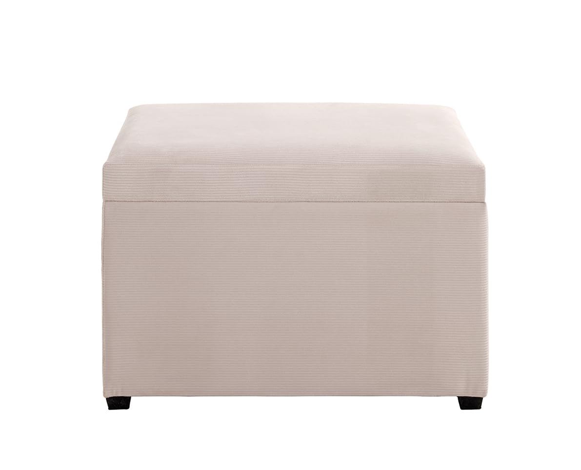 HAKU Cassapanca per sedili crema, MDF, tessuto in corda - Dim. L 58 cm x A 42 cm x P 39 cm, Stile Moderno