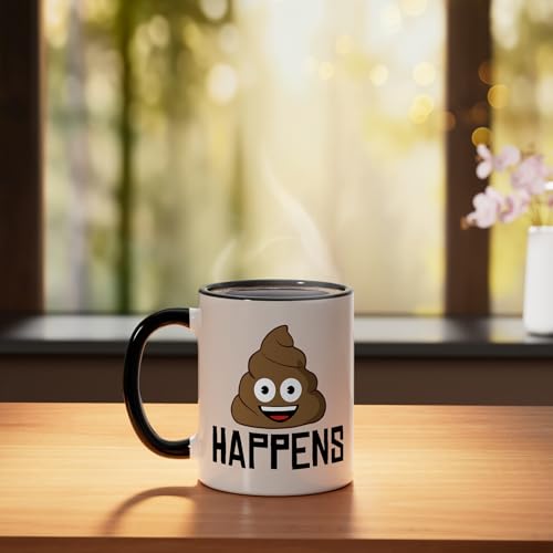 Taza cerámica 11 onzas negro y blanco miniatura 3