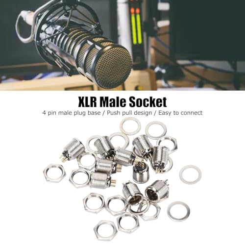 Mini XLR 4 pines conector de sonido macho con montaje en panel chasis 10 pzs 7