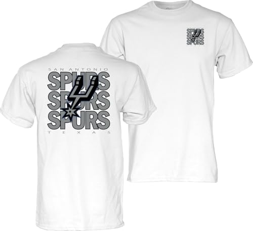San Antonio Spurs NBA Officially Licensed T-Shirt Front/Back Press White, X-Large