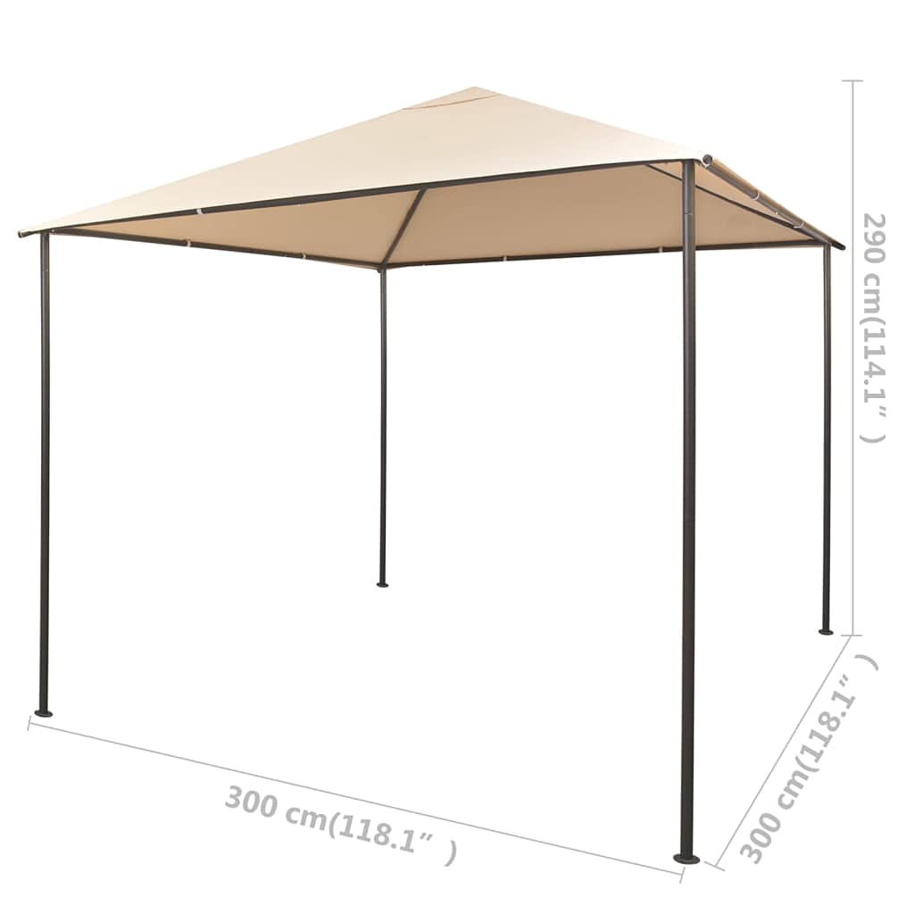 Pavilion zadaszenie namiotu imprezowego, 3 x 3 m, stalowa rama, beżowa, wodoodporna tkanina Oxford, pawilon składany do ogrodu, na taras, kemping, imprezę w ogrodzie, wesele, grillowanie