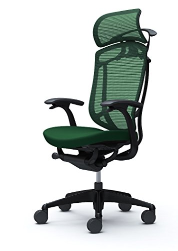 オカムラ オフィスチェア コンテッサ セコンダ 固定肘 エクストラハイバック 座:クッション ダークグリーン CC48MR-FPD5