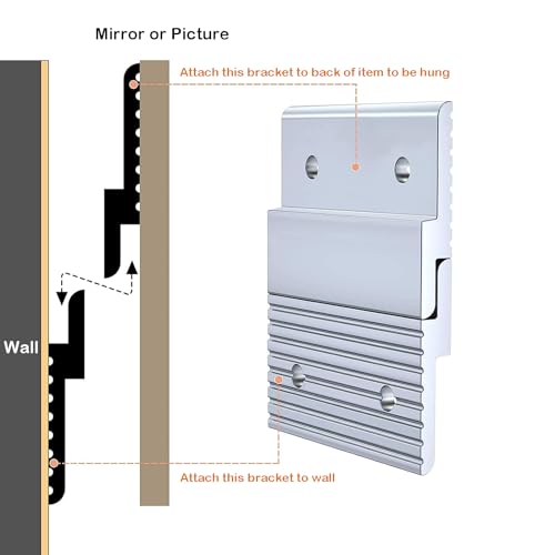 Image of Apragaz 2 inch French Cleat, Heavy Duty Hanging Picture and Mirror Hanger, Keep Level, Aluminum, Holds 30 lbs. per Pair,40 Pair