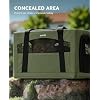 Pecute Cat Carrier Stable, Pet Carrier with Hidden Anxiety Relief Partition & Stable Steel Frame, Safe Cat Carrier for Car Travel, Soft-Sided Dog/Cat Carrier Bag for Pets Up to 11lbs, Green
